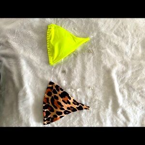 Neon leopard bikini top and bottom